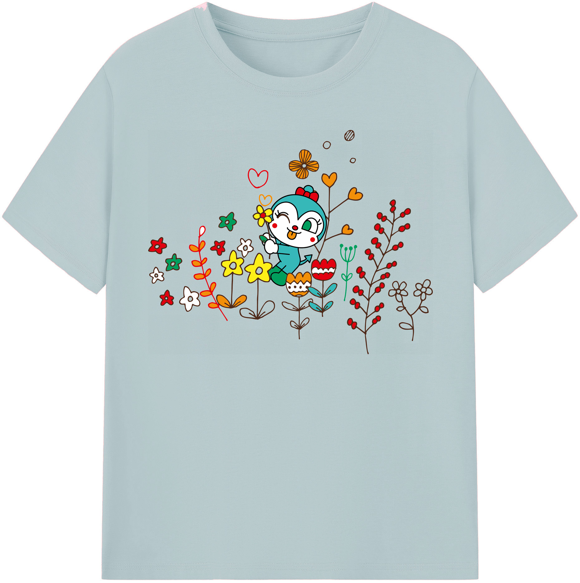 （画像用） アンパンマン Anpanman 綿100％半袖Tシャツ（フロントプリント）